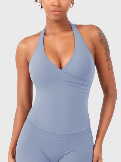 Canotta Elevine halter con scollo a V