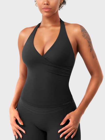 Canotta Elevine halter con scollo a V