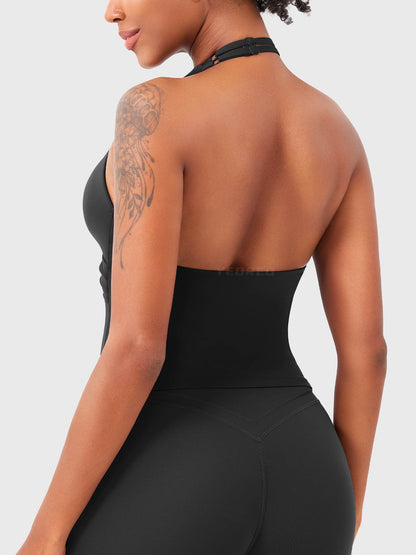 Canotta Elevine halter con scollo a V