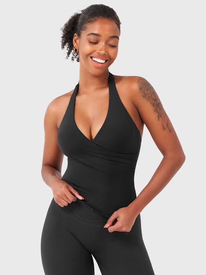 Canotta Elevine halter con scollo a V