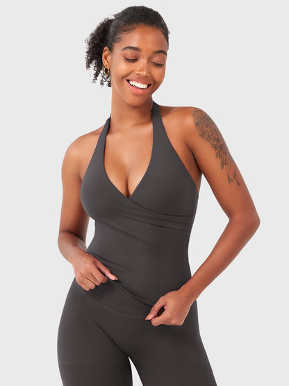 Canotta Elevine halter con scollo a V