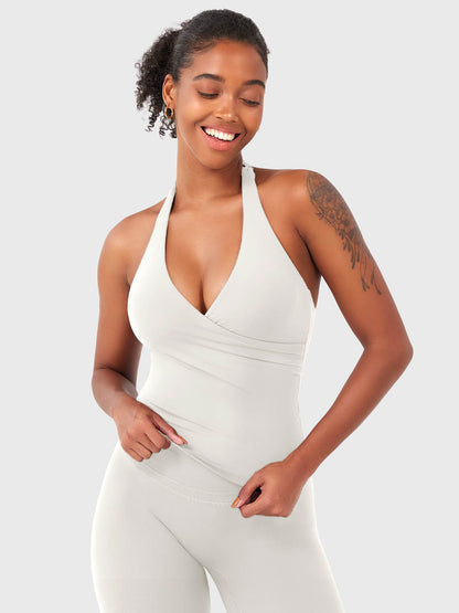 Canotta Elevine halter con scollo a V