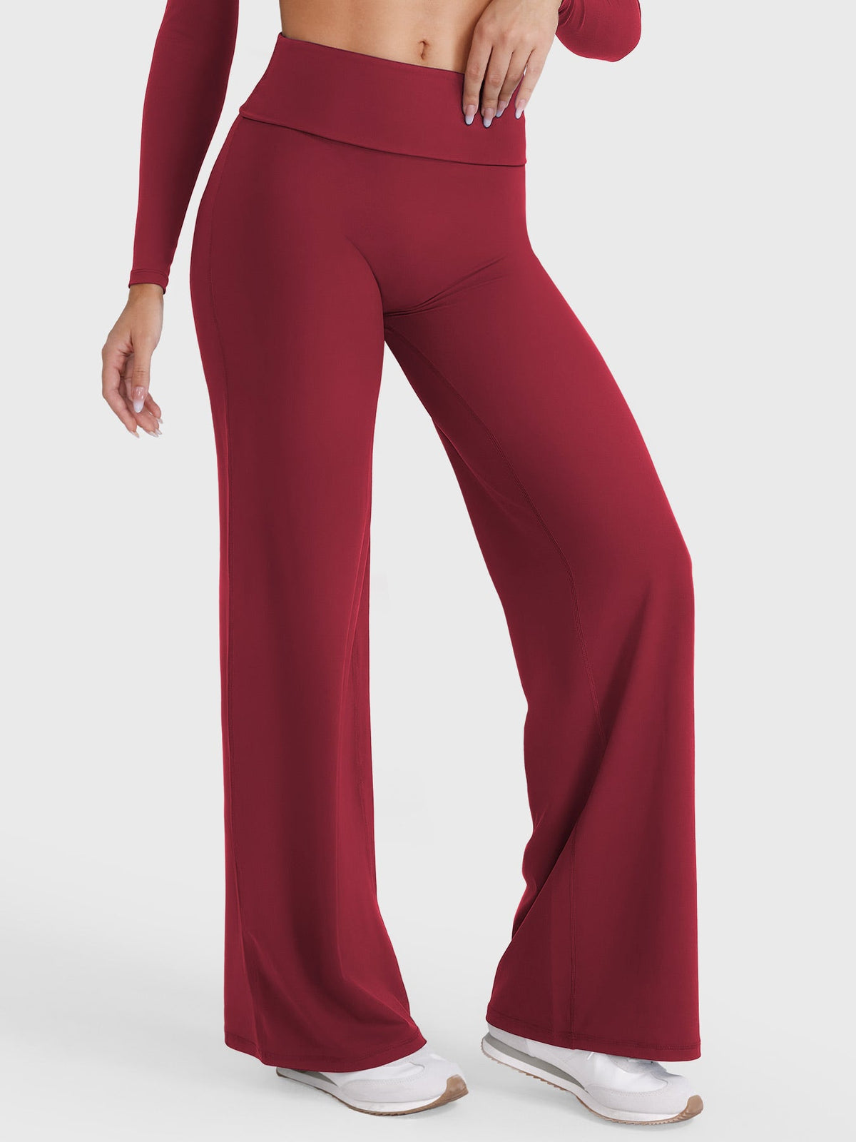 Leggings Eddiy dritti con vita ripiegata 31,5″