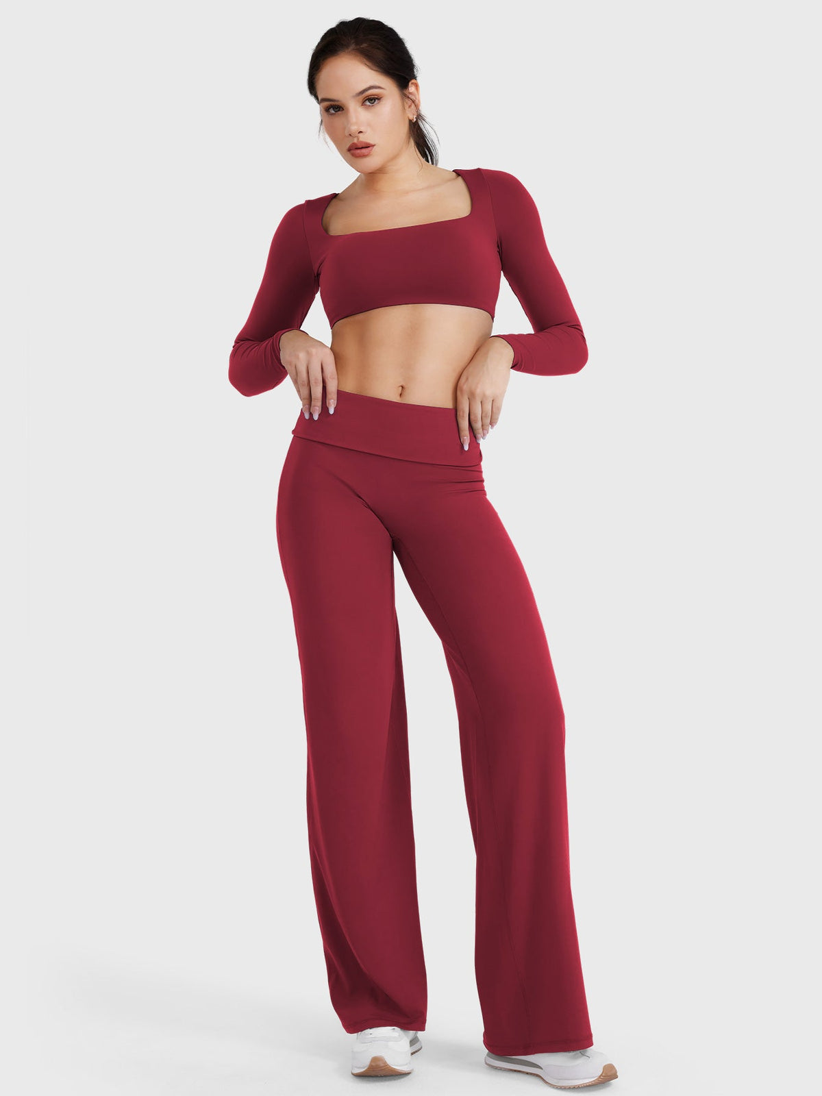 Leggings Eddiy dritti con vita ripiegata 31,5″